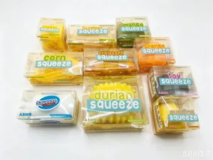 Cute slow rebound squeeze toys set, stress relief sensory toys in transparent display boxes.
