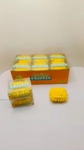 Yellow durian squeeze toy slow rebound decompression stress relief toy with clear display box.