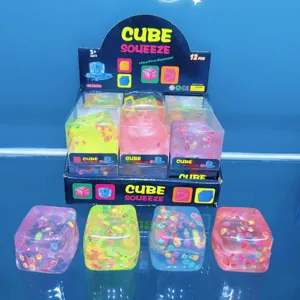 Jouet Squishy Glaçon Paillettes Cœur Remplissage Maltose Soulagement du Stress