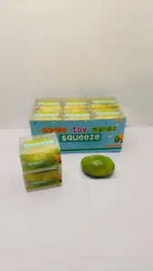 Mango squeeze sensory toy set, slow rising stress relief toy with display box and retail packaging.