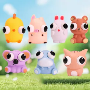 Cute bulging eyes animal squeeze toy set for stress relief and fun playtime entertainment.