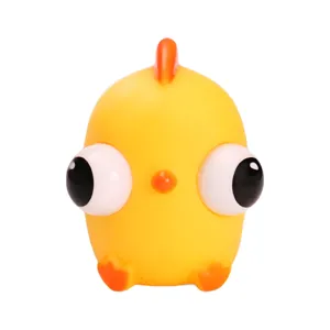 Cute yellow chick squeeze toy with big pop out eyes stress relief fun toy for kids adults