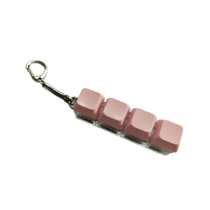 Pink mechanical keyboard switch keychain 4 keys fidget toy decompression stress relief