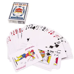 Thickened playing cards set with box, durable paper poker cards for family game night entertainment.