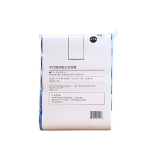 Household flat top break-point continuous roll garbage bags kitchen thick trash bags 100pcs