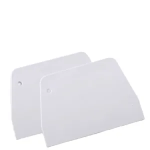 Racloir a pate en plastique ustensile de patisserie lisseur de gateau coupe pate blanc 2pcs