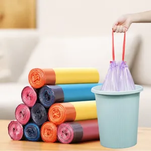 Sacs Poubelle à Cordon pour Cuisine de Maison Sacs Poubelles en Plastique Portable Épais