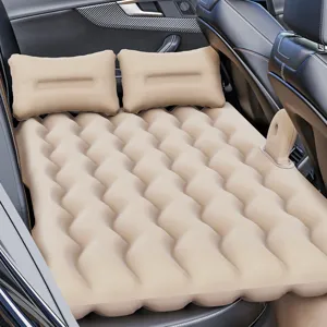 Car Inflatable Bed Air Mattress For Rear Seat Travel Rest Flocked PVC Portable Car Air Bed Mattress With Pillows