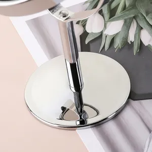 Desktop makeup mirror double-sided vanity mirror with metal stand for bedroom dormitory