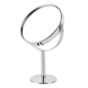 Metal tabletop makeup mirror, double sided swivel vanity mirror for dorm and desk.