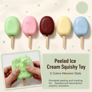 Popsicle Shape Simulation Ice Cream Squishy Toy Macaron Colors Stress Relief Squeeze Toy Simulation Food Sensory Fidget Toy