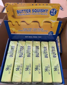 Butter squishy slow rising stress relief toy set, soft simulation butter stick 12pcs pack.