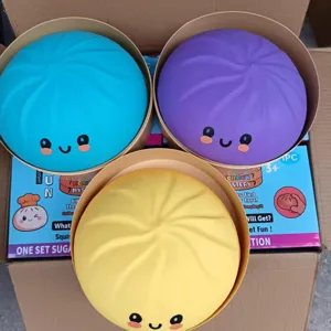 Juguete antiestrés squishy pan gigante 25cm con cesta de vapor cara linda regalo divertido.