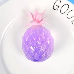 Giocattolo antistress ananas glitter viola giocattolo sensoriale di decompressione per