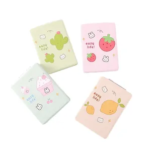 Specchio per trucco pieghevole portatile con stampa di frutta e specchietto in PU.