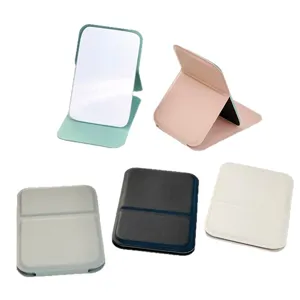 Portable folding desktop makeup mirror PU leather cosmetic mirror multi-color option