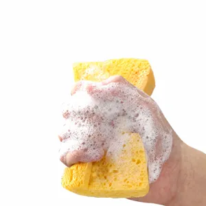 Wood pulp sponge kitchen cleaning dishwashing scouring pad high absorbent sponge tool.