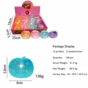 Slow Rebound Red Apple Maltose Squishy Toy Cute Glitter Decompression Stress Relief Mini Ball Novelty Toy For Adults