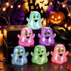 Halloween Ghost Squishy Toy Slow Rebound Stress Relief Sensory Toy Glitter Cute Cartoon Decompression Fidget Toy