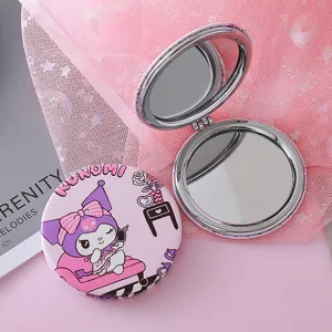 Cute cartoon folding double-sided makeup mirror portable compact pocket cosmetic mirror