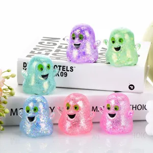 Halloween ghost squishy toy set, slow rebound glitter decompression stress relief toy