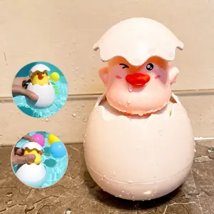 Baby Bath Toys Water Spraying Duck Penguin Egg Bath Tub Floating Sprinkler Interactive Water Play Toys For Toddlers Kids