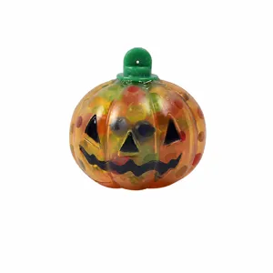Halloween pumpkin squeeze toy stress relief sensory toy with colorful water beads 5cm