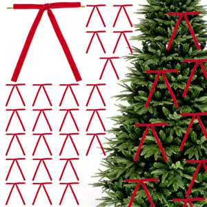 Ornamento Sospeso per Albero di Natale con Fiocco in Velluto Decorazione per Feste Festive Ornamenti in Tessuto a Fiocco