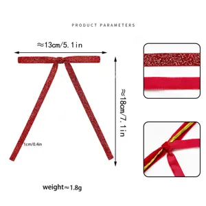 Roter Glitzer Samt Weihnachts Schleife Ornament Baum Hänger Weihnachtsdeko Zubehör