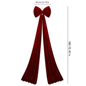 Red velvet bow Christmas tree hanging decoration holiday party scene layout ornament