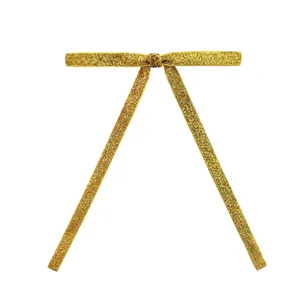 Goldene Glitzer Weihnachtsschleife Dekoration für Baum und festliche Party Raumkultur.
