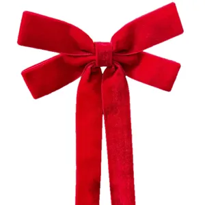 Large red velvet bow for Christmas tree home decor wedding party decoration holiday ornament