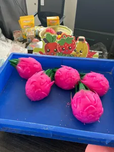 Giocattolo squishy frutto del drago rosa rimbalzo lento antistress carina decorazione.