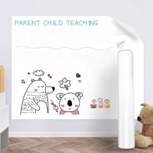Electrostatic Whiteboard Sticker Glue Free Removable Wall Decal Reusable White Board Paper For Kids Drawing Writing Teaching Home Office School Wall Decor