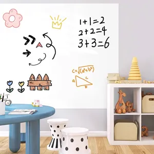 Large white electrostatic whiteboard wall sticker for children's graffiti and teaching