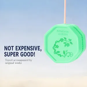 Hanging wardrobe air freshener, green octagonal scented sachet for car and home fragrance use