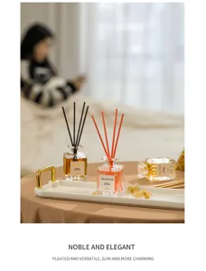 Glas Duftstäbchen Set mit Keramiktablett Raumduft Lufterfrischer für Zuhause Dekoration