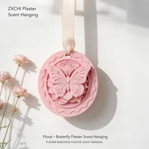 Butterfly embossed plaster scent hanging for car wardrobe home long lasting diffuser stone