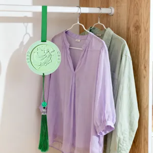 Chinese style plaster aroma tablet for wardrobe car hanging fragrant pendant with green tassel