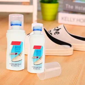 Set spray per la pulizia di scarpe bianche con spazzola integrata per rimuovere le macchie.