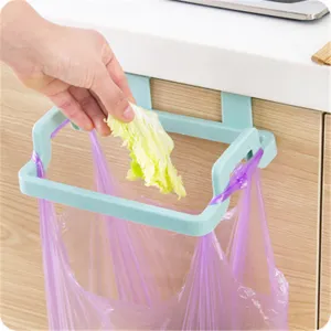 Kitchen cabinet door hanging trash bag holder plastic garbage rack for home kitchen use