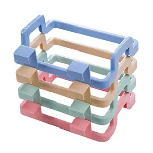 Kitchen cabinet door hanging trash bag holder plastic garbage storage rack for home use