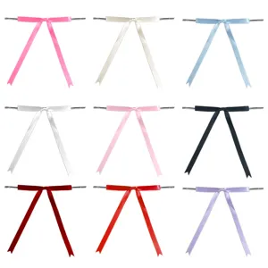 Fabric Ribbon Bows T Tie Swallowtail Streamers DIY Christmas Tree Wreath Garland Hanging Decoration Craft Accessories