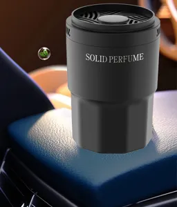 Car solid perfume air freshener long lasting fragrance cup holder balm ornament elegant black design