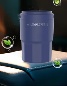 Solid car perfume cup holder air freshener, long-lasting fragrance for auto interior decor.