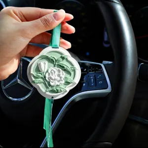 Chinese style lotus plaster car hanging air freshener, long-lasting scent and heat resistant.