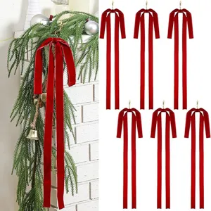 Große Samtschleife Weihnachtsbaum Anhänger Hängende Dekoration Feiertag Kranz Geschenkbox Zuhause Party Ornament