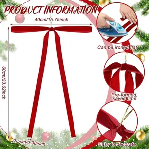 Große Weihnachts-Samt-Schleife Hängende Dekoration für Baum Kranz Geschenkbox Festtag.