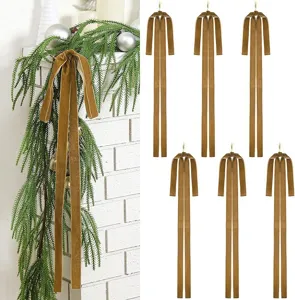 Große Samt Schleife Weihnachtsbaum Dekoration Anhänger für Kranz Geschenkbox Festtag