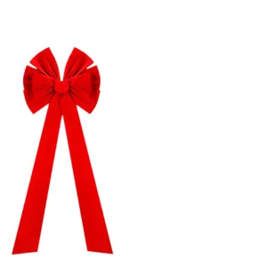 Giant red velvet Christmas bow with long streamers for tree front door patio outdoor decor